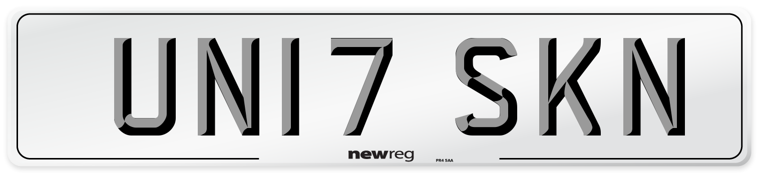 UN17 SKN Number Plate from New Reg